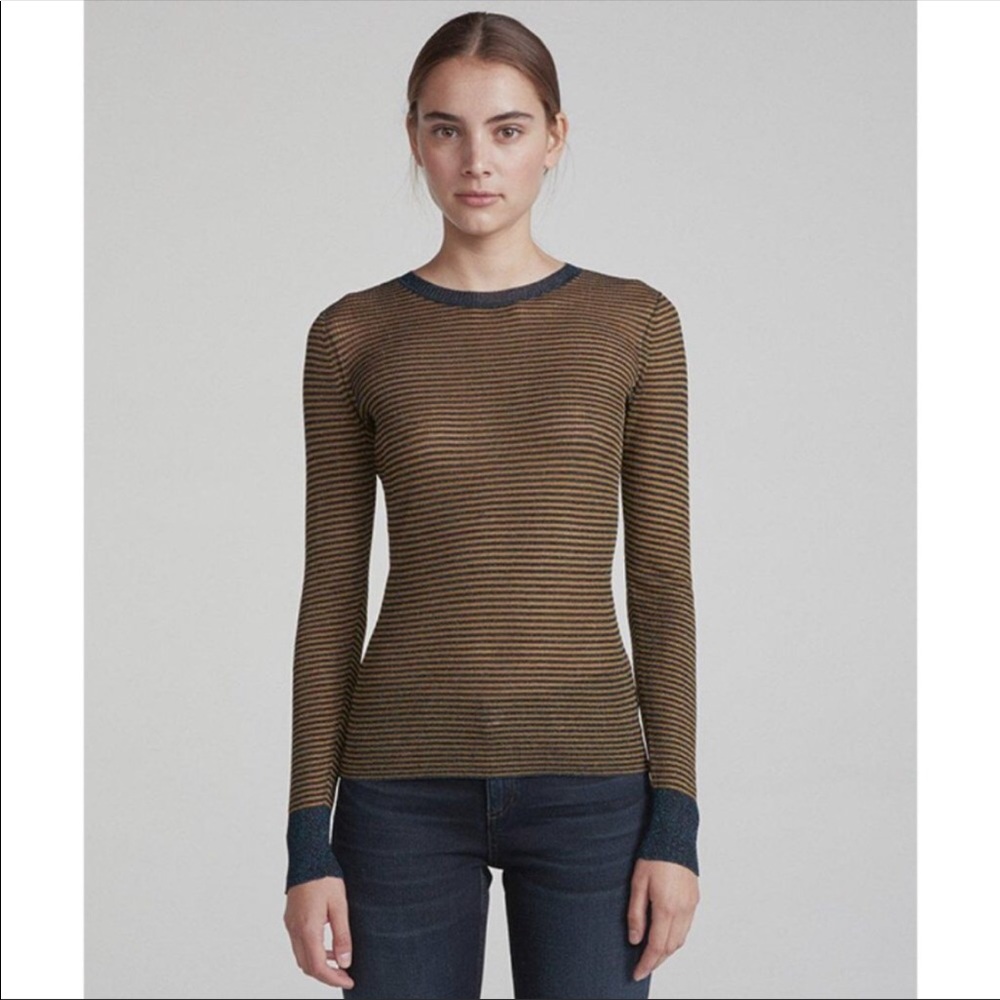 rag & bone metallic striped sweater